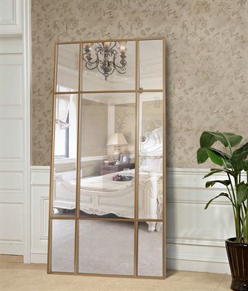 Spegel med guldfärgad ram av järn stl. 180x90 cm